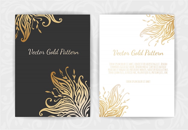 Premium Vector | Set of black and gold templates