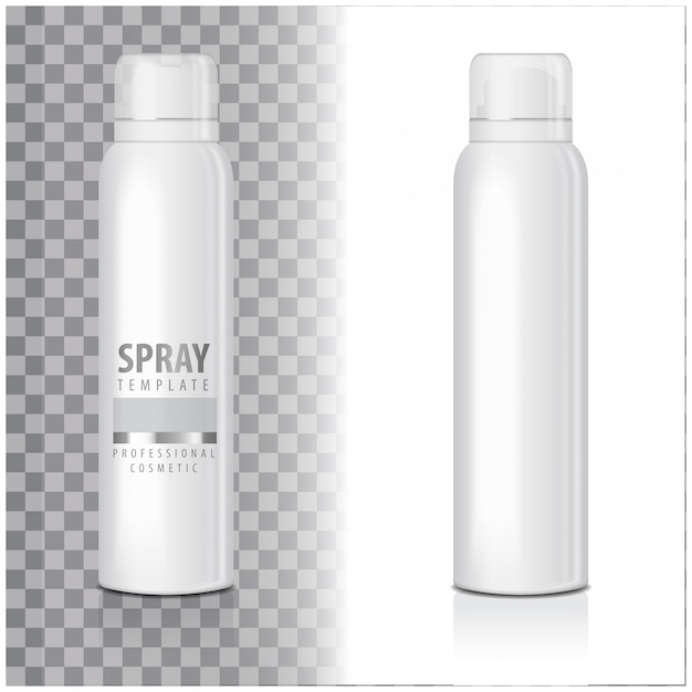 Download Premium Vector Set Of Blank Deodorant Spray For Women Or Men Template Of White Metal Bottle With Transparent Cap