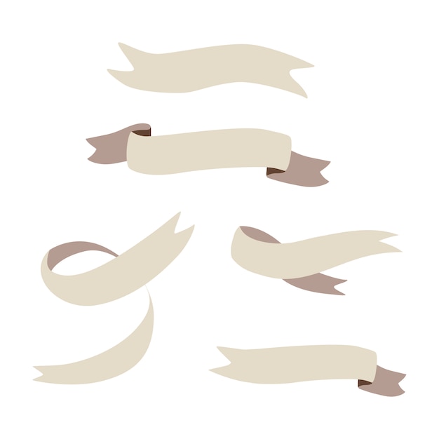 Set of blank ribbons vector Free Vector