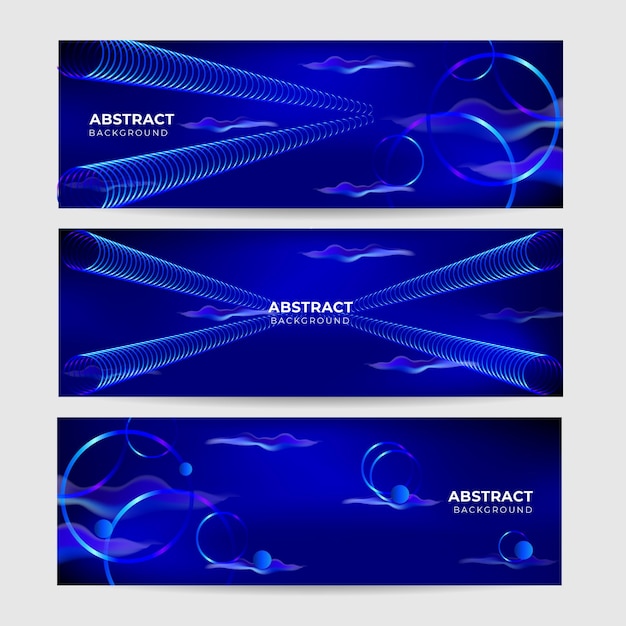 Premium Vector | Set of blue abstract banner background