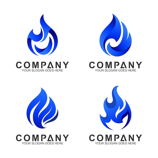 Download Free Set Of Blue Fire Logo Template Premium Vector Use our free logo maker to create a logo and build your brand. Put your logo on business cards, promotional products, or your website for brand visibility.