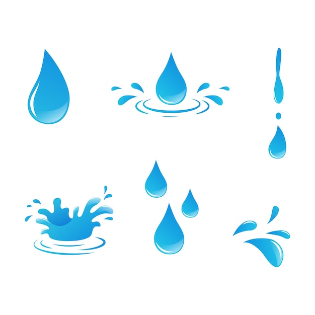 Premium Vector | Set of blue water drop icons isolated white background ...