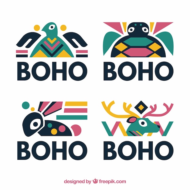 Download Free Download This Free Vector Set Of Boho Logos With Animals Use our free logo maker to create a logo and build your brand. Put your logo on business cards, promotional products, or your website for brand visibility.