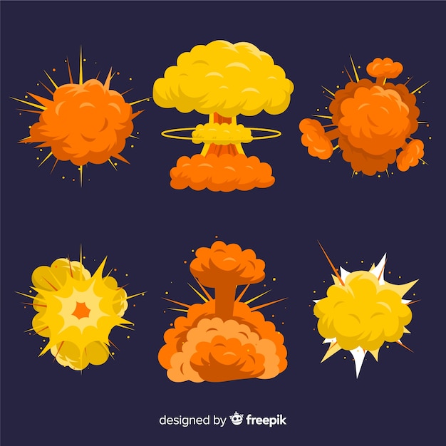 Set of bomb explosion effects Vector | Free Download