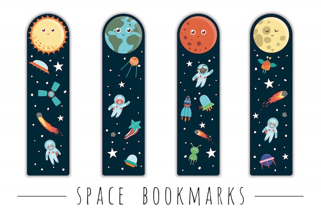 premium-vector-set-of-bookmarks-for-children-with-outer-space-theme