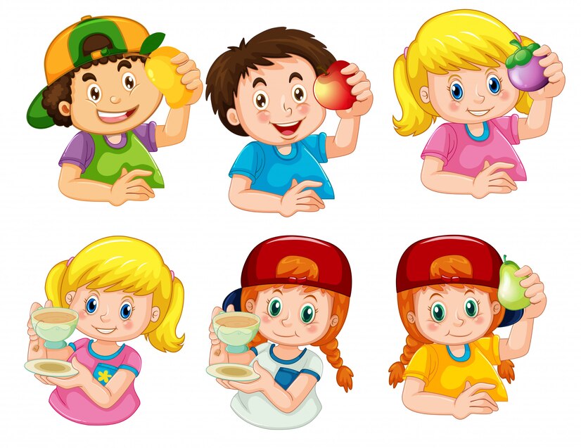 Free Vector | Set of boy and girl character