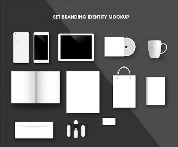 Download Set branding identity mockup | Premium Vector
