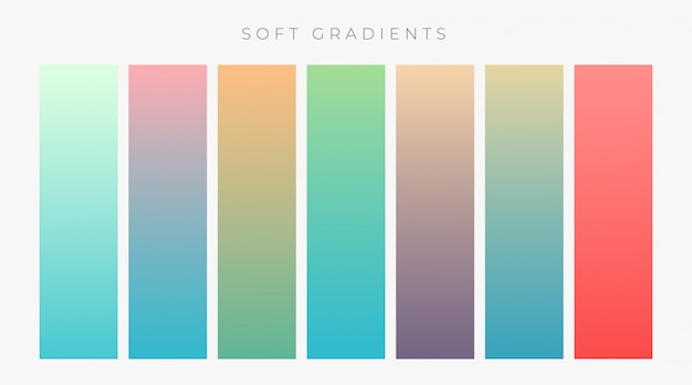 Set of bright colroful gradients set Free Vector