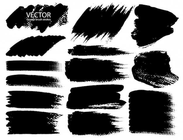 Download Set of brush strokes | Premium Vector