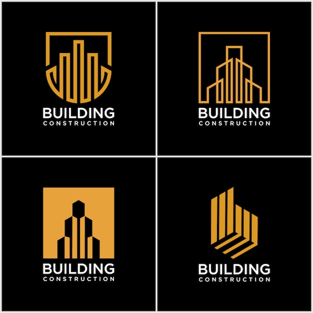 Download Free Set Of Building Logo S Construction Logo Design With Line Art Use our free logo maker to create a logo and build your brand. Put your logo on business cards, promotional products, or your website for brand visibility.