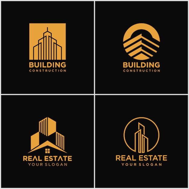 Download Free Set Of Building And Real Estate Logo S Construction Logo Design With Line Art Style Premium Vector Use our free logo maker to create a logo and build your brand. Put your logo on business cards, promotional products, or your website for brand visibility.