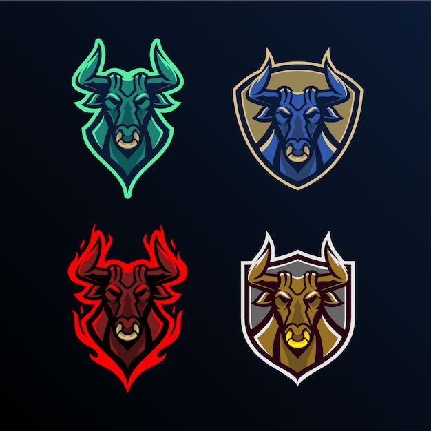 Download Free Set Of Bull Head Mascot Logo Template Premium Vector Use our free logo maker to create a logo and build your brand. Put your logo on business cards, promotional products, or your website for brand visibility.