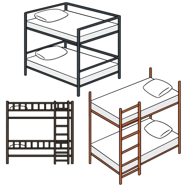 Premium Vector | Set of bunk bed