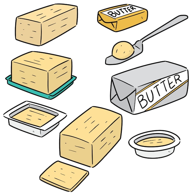 Premium Vector | Set of butter cartoon