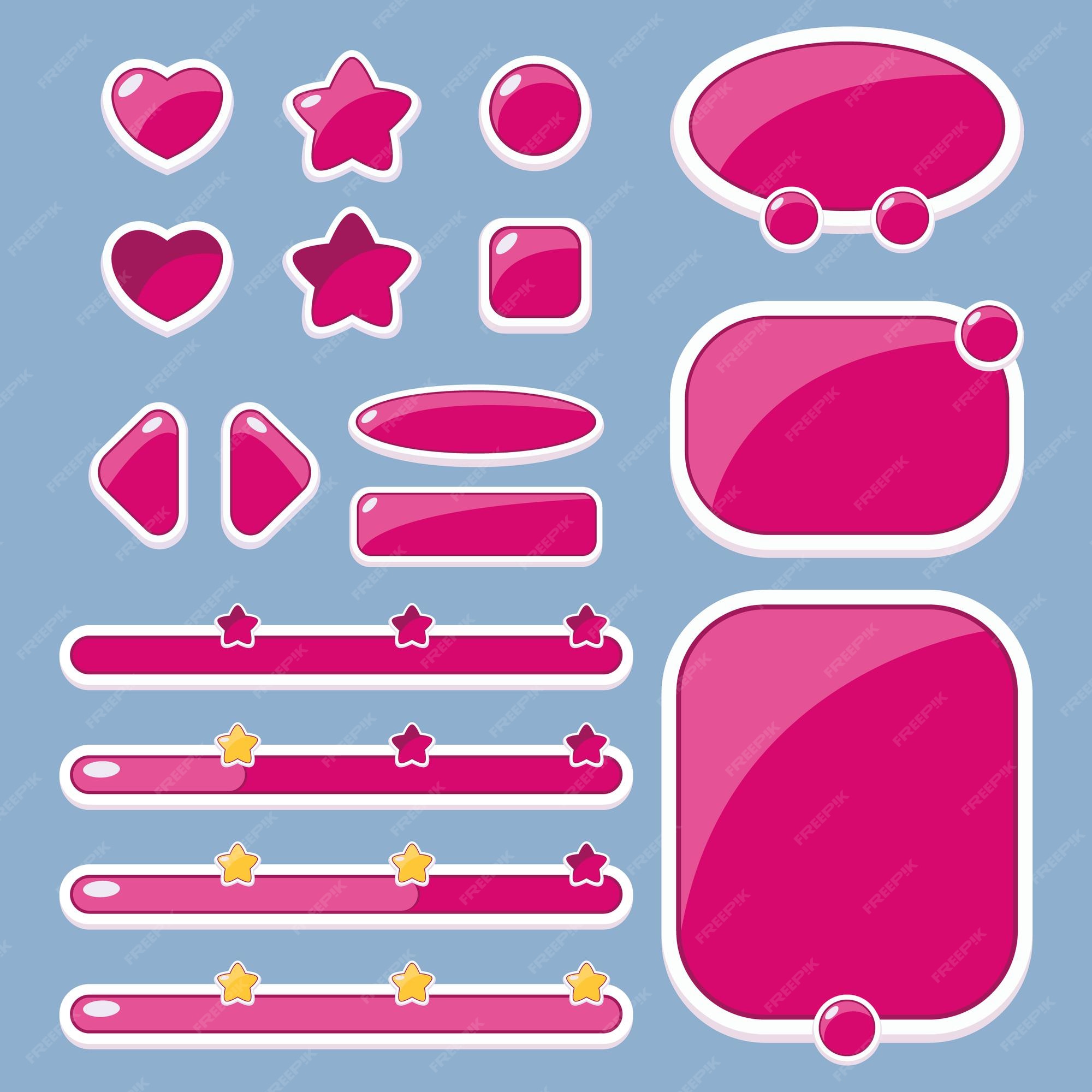 Premium Vector | Set of buttons of different shapes, windows and ...