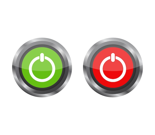 Set of buttons on and off | Premium Vector