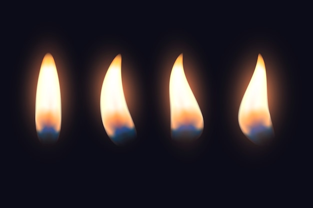 free vector set of candle flames in the dark free vector set of candle flames in