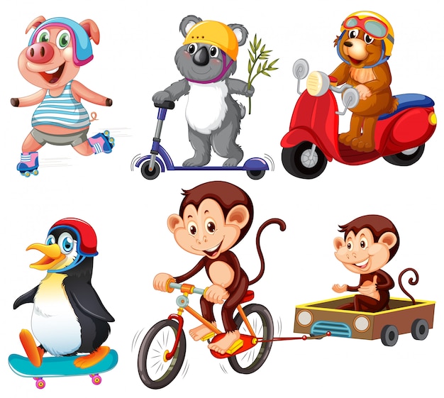 Set of cartoon animal | Free Vector