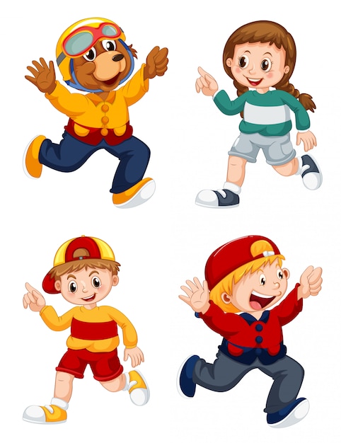 Set of cartoon character | Free Vector