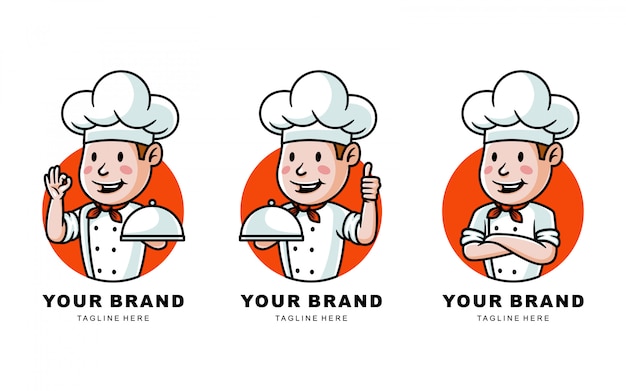Download Free Set Of Cartoon Chef Logo Illustration For Restaurant Premium Vector Use our free logo maker to create a logo and build your brand. Put your logo on business cards, promotional products, or your website for brand visibility.