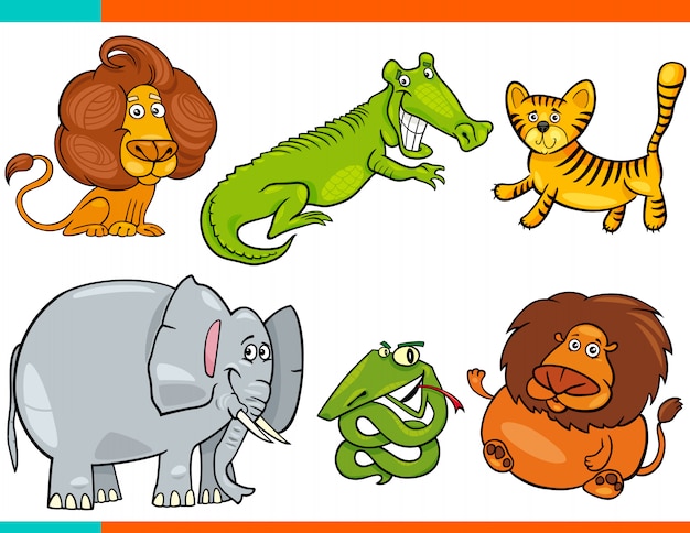 Premium Vector | Set of cartoon funny animal characters