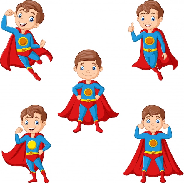 Download Free Set Of Cartoon Superhero Boy Premium Vector Use our free logo maker to create a logo and build your brand. Put your logo on business cards, promotional products, or your website for brand visibility.