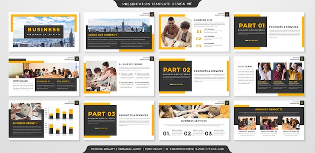 Premium Vector Set Of Celan Powerpoint Layout Template Premium Style