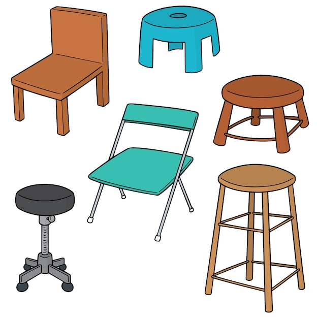 Premium Vector | Set of chairs