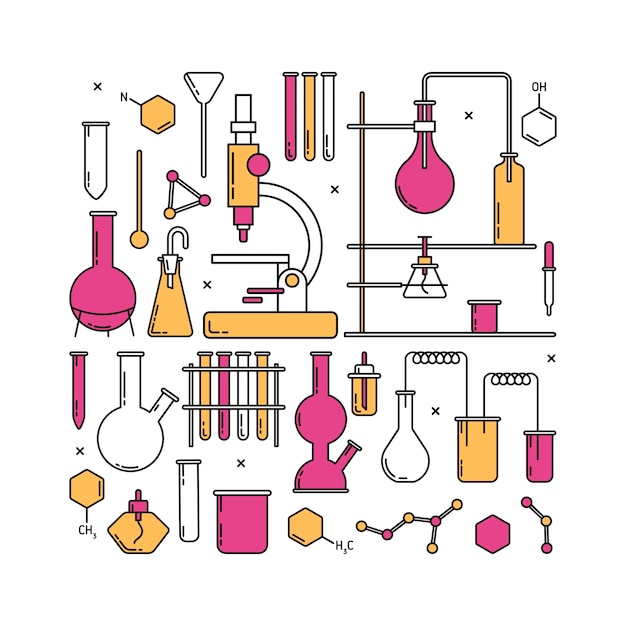 Premium Vector | Set of chemistry vector icons