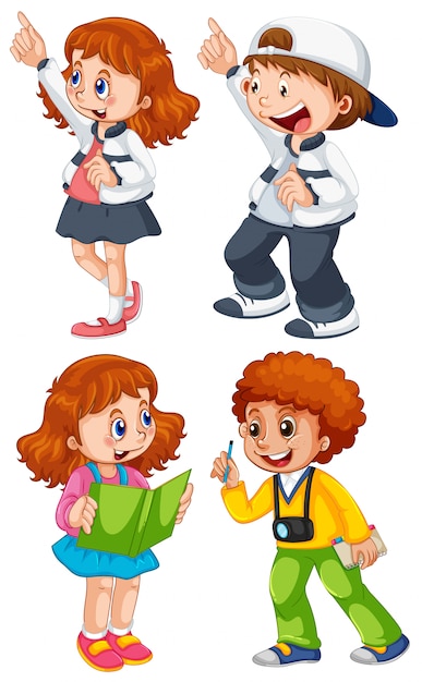 Set of chidren character | Free Vector