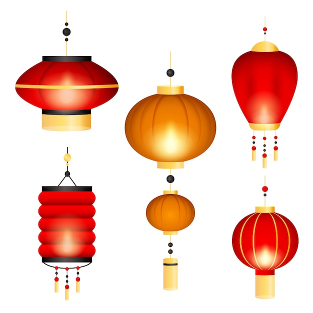 red paper lanterns with lights