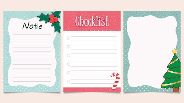 Premium Vector | Set of christmas card template printable