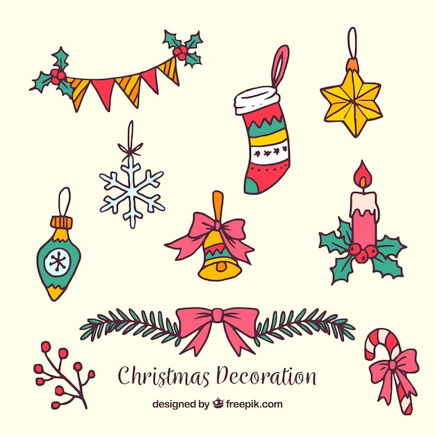 Free Vector  Set of christmas decoration elements