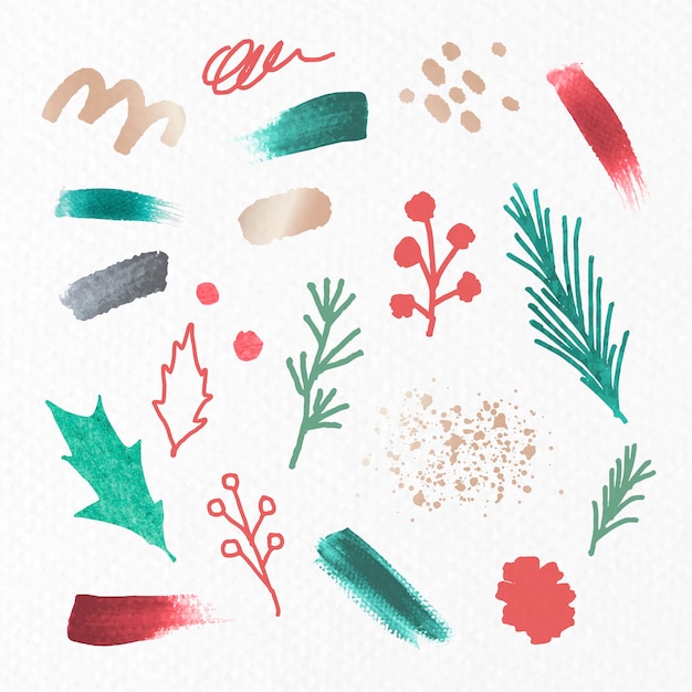 Free Vector  Set of christmas decorations