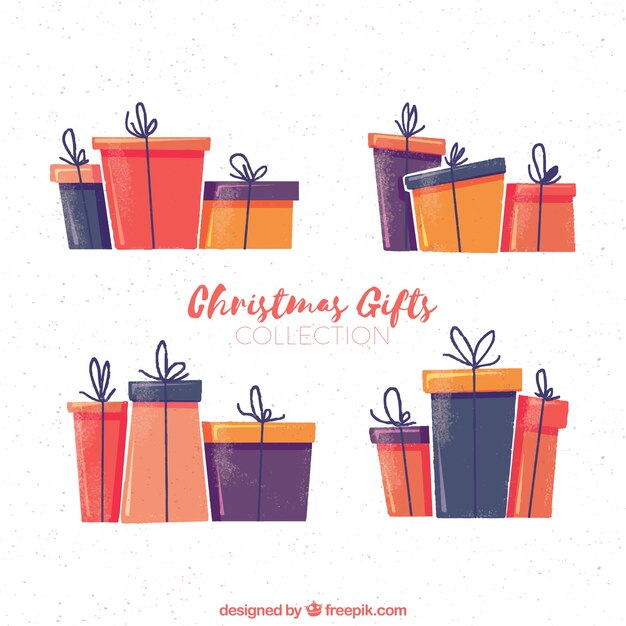 Free Vector | Set of christmas gift boxes