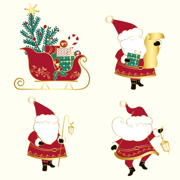 Free Vector Set Of Christmas Illustrations Vector