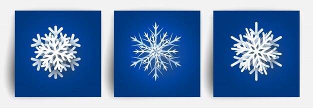Set of christmas snowflakes. paper cut   elements. christmas papercut snow flake.  illustration. Pre