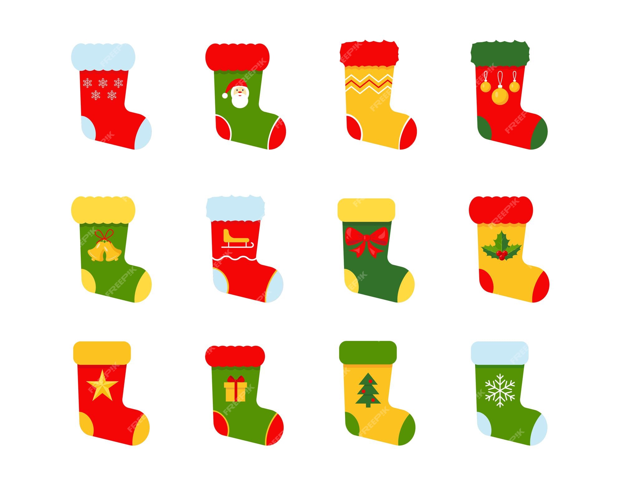 Premium Vector  Set of christmas socks isolated on white background