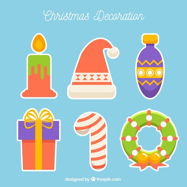 Free Vector | Set of christmas stickers in flat design