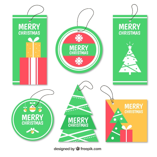 Free Vector | Set of christmas tags in flat design