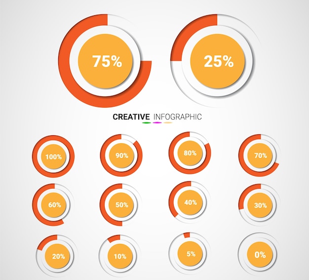 Set Of Circle Percentage Diagrams For Infographics Premium Vector 2243