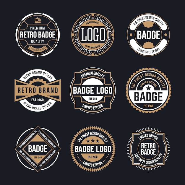 Download Free Set Of Circle Vintage And Retro Badge Premium Vector Use our free logo maker to create a logo and build your brand. Put your logo on business cards, promotional products, or your website for brand visibility.