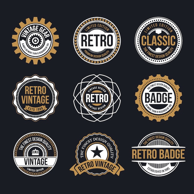 Download Free Set Of Circle Vintage And Round Shape Retro Badge Design Premium Use our free logo maker to create a logo and build your brand. Put your logo on business cards, promotional products, or your website for brand visibility.