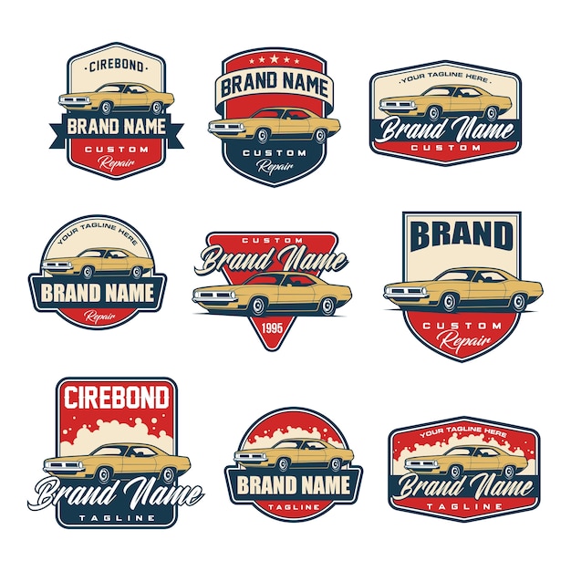 Download Free Set Of Classic Car Logo Template Premium Vector Use our free logo maker to create a logo and build your brand. Put your logo on business cards, promotional products, or your website for brand visibility.