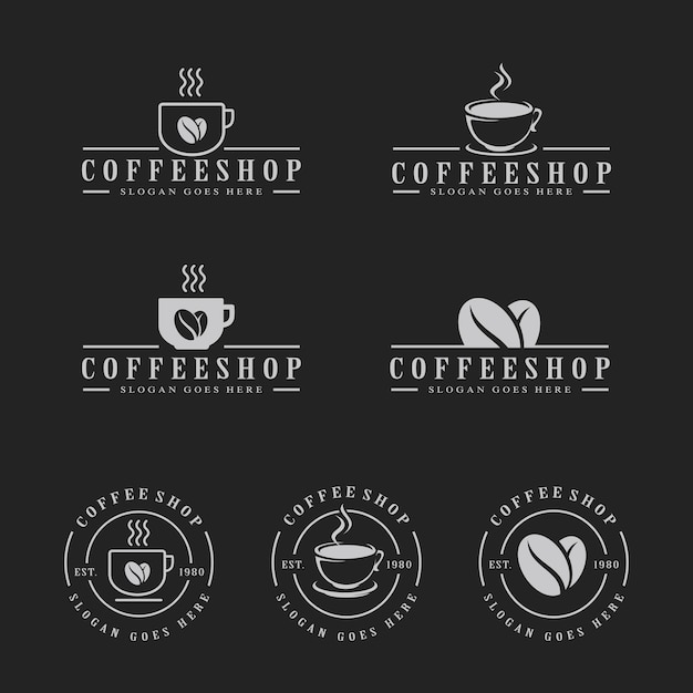 Download Free Set Of Coffee Coffee Shop Logo Template Premium Vector Use our free logo maker to create a logo and build your brand. Put your logo on business cards, promotional products, or your website for brand visibility.