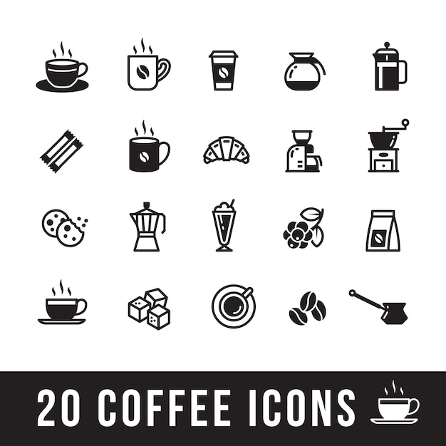 Premium Vector Set Of Coffee Icons For Cafe