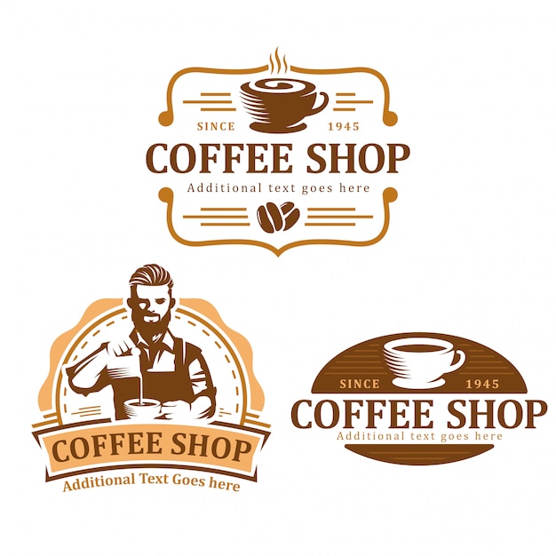 Download Set of coffee logo, vector coffee emblem pack Vector ...