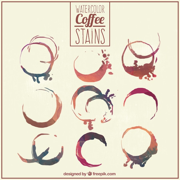 Download Free Vector | Set of coffee stains