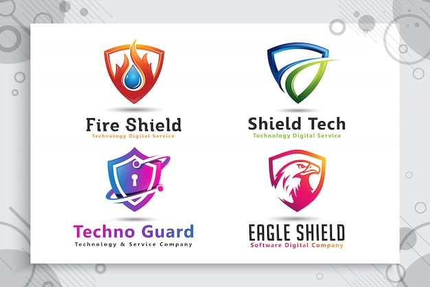 Download Free Set Collection Of 3d Shield Tech Logo With Modern Concept Use our free logo maker to create a logo and build your brand. Put your logo on business cards, promotional products, or your website for brand visibility.