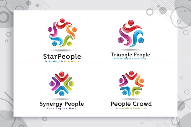 Download Free Set Collection Of Abstract Illustration Star People Crowd Logo Use our free logo maker to create a logo and build your brand. Put your logo on business cards, promotional products, or your website for brand visibility.